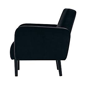 Sessel meet by Paperflow LISBOA, Samtbezug schwarz, Fußgestell schwarz, B 710 x T 815 x H 830 mm