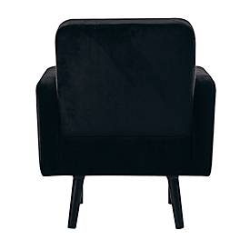 Sessel meet by Paperflow LISBOA, Samtbezug schwarz, Fußgestell schwarz, B 710 x T 815 x H 830 mm