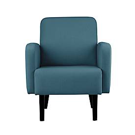 Sessel meet by Paperflow LISBOA, Stoffbezug blau, Fußgestell schwarz, B 710 x T 815 x H 830 mm