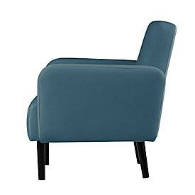 Sessel meet by Paperflow LISBOA, Stoffbezug blau, Fußgestell schwarz, B 710 x T 815 x H 830 mm