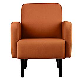 Sessel meet by Paperflow LISBOA, Stoffbezug braun, Fußgestell schwarz, B 710 x T 815 x H 830 mm