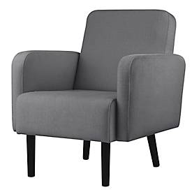 Sessel meet by Paperflow LISBOA Stoffbezug grau, Fußgestell schwarz, B 710 x T 815 x H 830 mm