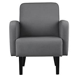 Sessel meet by Paperflow LISBOA Stoffbezug grau, Fußgestell schwarz, B 710 x T 815 x H 830 mm