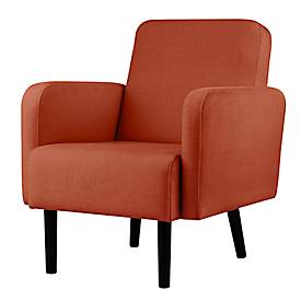 Sessel meet by Paperflow LISBOA, Stoffbezug rostfarben, Fußgestell schwarz, B 710 x T 815 x H 830 mm