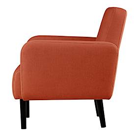 Sessel meet by Paperflow LISBOA, Stoffbezug rostfarben, Fußgestell schwarz, B 710 x T 815 x H 830 mm