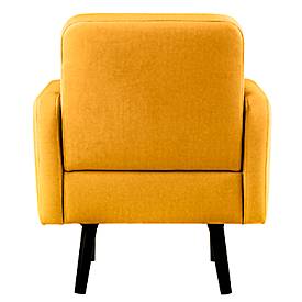 Sessel meet by Paperflow LISBOA, Stoffbezug safran, Fußgestell schwarz, B 710 x T 815 x H 830 mm