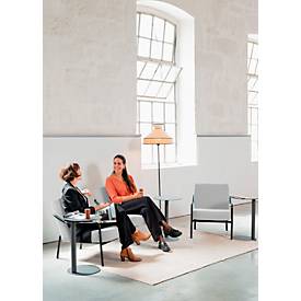 Sessel meet by Paperflow MEDSO Klassik M, gepolstert, Sitzfläche austauschbar, B 580 x T 743 x H 736 mm, Stoff und Stahl, grau/mattschwarz