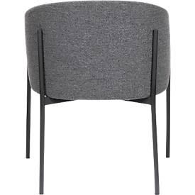 Sessel meet by Paperflow MILO, gepolstert, B 470 x T 450 x H 450 mm, Stoff und Stahl, anthrazit/mattschwarz