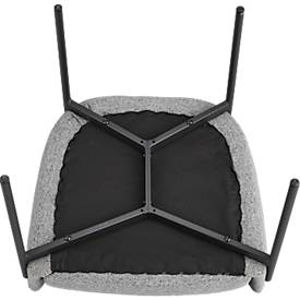 Sessel meet by Paperflow MILO, gepolstert, B 470 x T 450 x H 450 mm, Stoff und Stahl, grau/mattschwarz