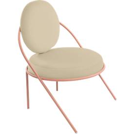 Sessel meet by Paperflow Saturne, B 700 x T 730 x H 880 mm, Kunstleder, Rosa/Elfenbein