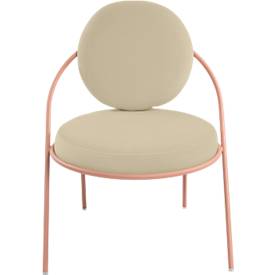 Sessel meet by Paperflow Saturne, B 700 x T 730 x H 880 mm, Kunstleder, Rosa/Elfenbein