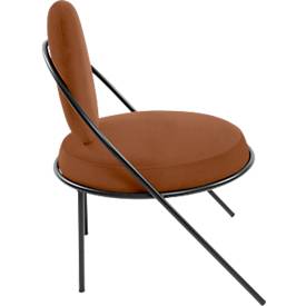Sessel meet by Paperflow Saturne, B 700 x T 730 x H 880 mm, Kunstleder, Schwarz/Rost