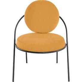 Sessel meet by Paperflow Saturne, B 700 x T 730 x H 880 mm, Kunstleder, Schwarz/Safran