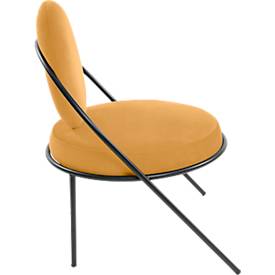 Sessel meet by Paperflow Saturne, B 700 x T 730 x H 880 mm, Kunstleder, Schwarz/Safran