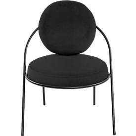 Sessel meet by Paperflow Saturne, B 700 x T 730 x H 880 mm, Kunstleder, Schwarz/Schwarz