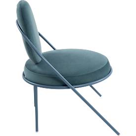Sessel meet by Paperflow Saturne, B 700 x T 730 x H 880 mm, Samt, Blau/Blau