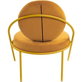 Sessel meet by Paperflow Saturne, B 700 x T 730 x H 880 mm, Samt, Safran/Safran