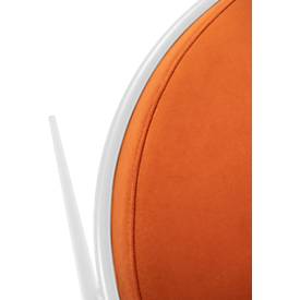 Sessel meet by Paperflow Saturne, B 700 x T 730 x H 880 mm, Samt, Weiß/Rost