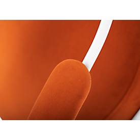 Sessel meet by Paperflow Saturne, mit Armlehnen, B 700 x T 730 x H 880 mm, Stahlrohr, Samt, Weiß/Rost