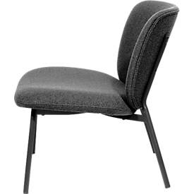 Sessel meet by Paperflow TWIST, gepolstert, B 600 x T 530 x H 420 mm, Stoff und Stahl, anthrazit/mattschwarz