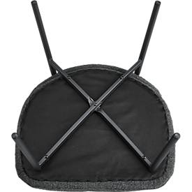 Sessel meet by Paperflow TWIST, gepolstert, B 600 x T 530 x H 420 mm, Stoff und Stahl, anthrazit/mattschwarz