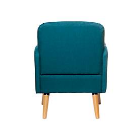 Sessel Paperflow Brooks, Massivholz, Retro-Design, gepolstert, Polyester-Bezug, blau