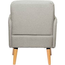 Sessel Paperflow Brooks, Massivholz, Retro-Design, gepolstert, Polyester-Bezug, grau