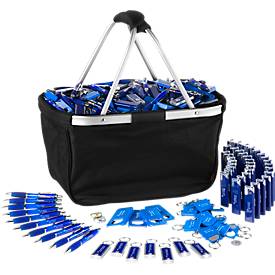 SET Brüssel, 451-teilig, inkl. 1-farbigem Werbedruck, allen Grundkosten + Einkaufsshopper GRATIS, blau