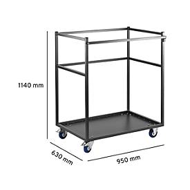 Setangebot 1 Transportwagen und 5 Stehtische, klappbare Tische