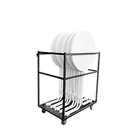 Setangebot 1 Transportwagen und wahlweise 5 oder 10 Stehtische, klappbare Tische