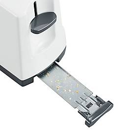 SEVERIN Automatik-Langschlitztoaster, 800 W, Brotscheibenzentrierung, Brötchen-Röstaufsatz, Defroster/Aufwärmen, grau/weiß, Kunststoff