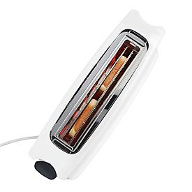 SEVERIN Automatik-Langschlitztoaster, 800 W, Brotscheibenzentrierung, Brötchen-Röstaufsatz, Defroster/Aufwärmen, grau/weiß, Kunststoff