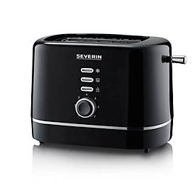 SEVERIN Automatik-Toaster , 2 Toastkammern, 850 W, Auftau- & Aufwärmfunktion, Brotscheibenzentrierung, Brötchenaufsatz, B 280 x H 188 x T 182 mm, Schwarz