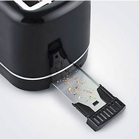 SEVERIN Automatik-Toaster , 2 Toastkammern, 850 W, Auftau- & Aufwärmfunktion, Brotscheibenzentrierung, Brötchenaufsatz, B 280 x H 188 x T 182 mm, Schwarz