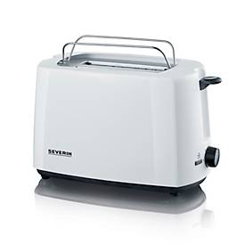 SEVERIN Automatik-Toaster AT 2286, 2 Toastkammern, 700 W, 7-stufiger Bräunungsgrad, Stopp-Taste, Brötchen‑Röstaufsatz, Weiß