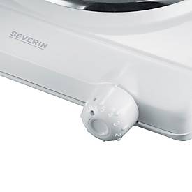 SEVERIN Einzelkochplatte, 1.500 W, stufenlose Temperatureinstellung, Ø 185 mm Kochfeld, ELEMENT Serie, Weiß/Edelstahl