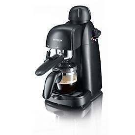 SEVERIN Espressomaschine KA 5978, Siebträger für Kaffeepulver, 0,2 l Wassertank, 3,5 bar, Kombischalter Espresso/Dampf, abnehmbare Abtropfschale, Schwarz