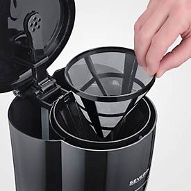 SEVERIN Filterkaffeemaschine KA 4320, 10 Tassen, 1,25 l, 900 W, Tropf‑Stopp, Warmhaltefunktion, Abschaltautomatik, B 250 x H 325 x T 200 mm, Schwarz