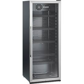 SEVERIN Flaschenkühlschrank , 237 l Netto, Schloss, LED-Innenbeleuchtung, Metallablagen, B 545 x H 1410 x T 540 mm, Schwarz