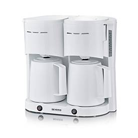 SEVERIN Kaffeemaschine Duo 2in1 KA 9314, 2 getrennte Heizsysteme, 2 Thermoskannen mit Durchbrühdeckel, Tropf‑Stopp, Abschaltautomatik, B 395 x T 255 x H 365 mm, weiß