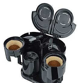 SEVERIN Kaffeemaschine Duo 2in1 KA 9315, 2 getrennte Heizsysteme, 2 Thermoskannen mit Durchbrühdeckel, Tropf‑Stopp, Abschaltautomatik, B 395 x T 255 x H 365 mm, schwarz