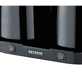 SEVERIN Kaffeemaschine Duo 2in1 KA 9315, 2 getrennte Heizsysteme, 2 Thermoskannen mit Durchbrühdeckel, Tropf‑Stopp, Abschaltautomatik, B 395 x T 255 x H 365 mm, schwarz