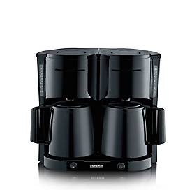 SEVERIN Kaffeemaschine Duo 2in1 KA 9315, 2 getrennte Heizsysteme, 2 Thermoskannen mit Durchbrühdeckel, Tropf‑Stopp, Abschaltautomatik, B 395 x T 255 x H 365 mm, schwarz