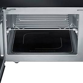 SEVERIN Mikrowelle, 800 W, Grillfunktion, 20 l, 9 Stufen, Garraumbeleuchtung, B 462 x T 395 x H 270 mm, Kabellänge 1000 mm, Schwarz/Edelstahl