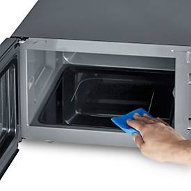 SEVERIN Mikrowelle, 800 W, Grillfunktion, 20 l, 9 Stufen, Garraumbeleuchtung, B 462 x T 395 x H 270 mm, Kabellänge 1000 mm, Schwarz/Edelstahl