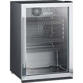 SEVERIN Réfrigérateur à bouteilles FKS 8840, 118 l net, serrure intégrée, éclairage intérieur LED, réglage de la température 0-7 (0-10 °C), L 545 x H 840 x P 540 mm, 42 dB, noir/argent, Made in Germany