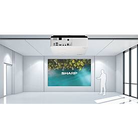 Sharp 3LCD Beamer E501U, 1920 x 1200 WUXGA, 5000 ANSI Lumen, 1,2-facher Zoom, HDMI/USB/LAN, bis 20000 h, weiß