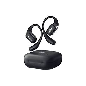 Shokz OpenFit - True Wireless-Kopfhörer mit Mikrofon - offenes Ohr - über dem Ohr angebracht - Bluetooth - Schwarz