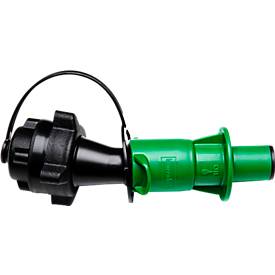 Sicherheits-Einfüllsystem, für Doppelkanister ECO+PROFI aus HD-PE für Kettenhaftöl, zum Betanken von Motor-Kettensägen geeignet, schwarz/grün