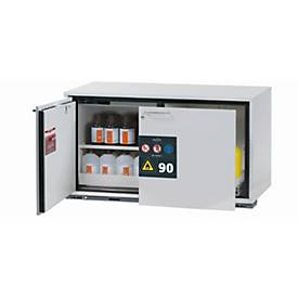 Sicherheits-Unterbauschrank Typ 90 asecos UB-ST-90, 1 Schublade, 1 Flügeltür, Anschlag links, B 1102 x T 502 x H 600 mm